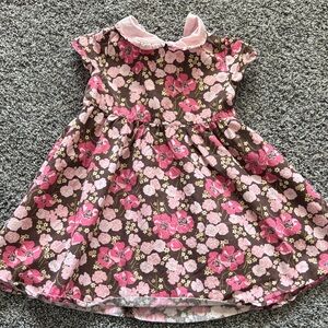 Gymboree Pink and Brown Floral Kids Dress